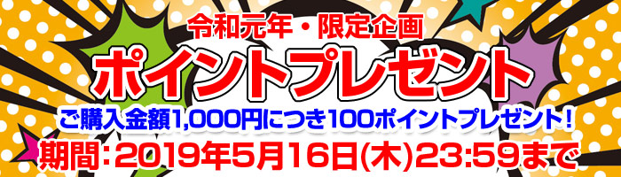 令和元年・限定企画!ポイントプレゼント!