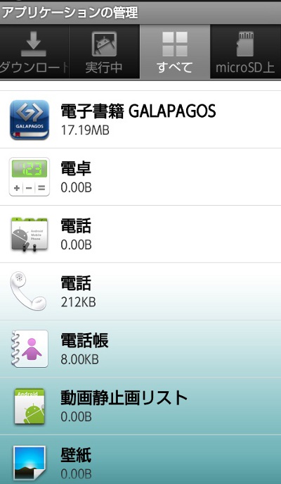 アプリケーションの管理画面